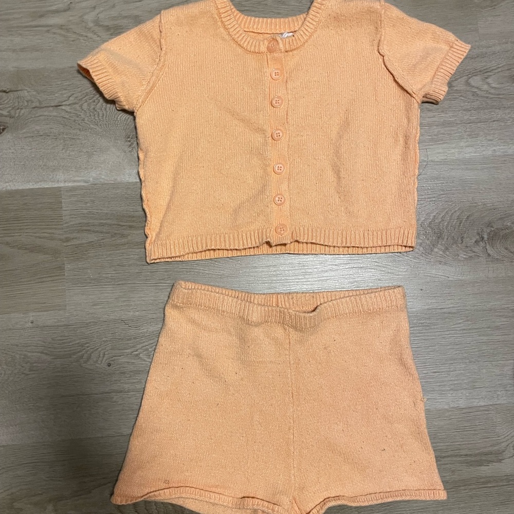 Garage Cream Orange Knitted Two Piece